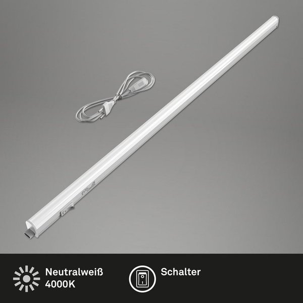 Briloner Leuchten LED Unterbauleuchte 2379-106, LED fest integriert, 4000K - Neutralweiß, LED Lichtleiste, 87,3x2,2x3cm, Weiß, 10W, Küche, Schrank, Küchenlampe