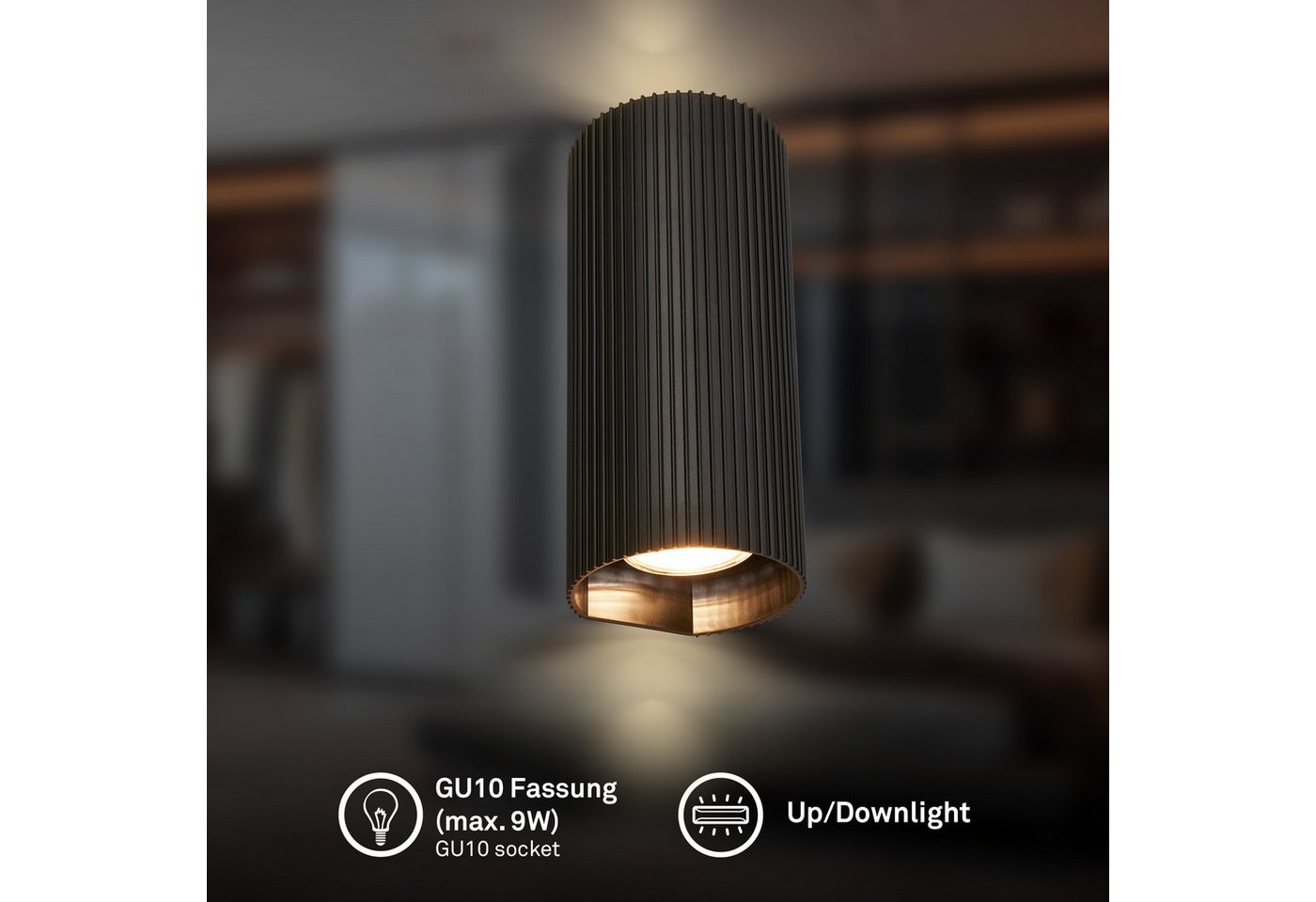 Briloner Leuchten LED Wandleuchte IDA, ohne Leuchtmittel, 8,5x20x8 cm, Wohnzimmer, Flur, Schlafzimmer – Bild 2 von 5