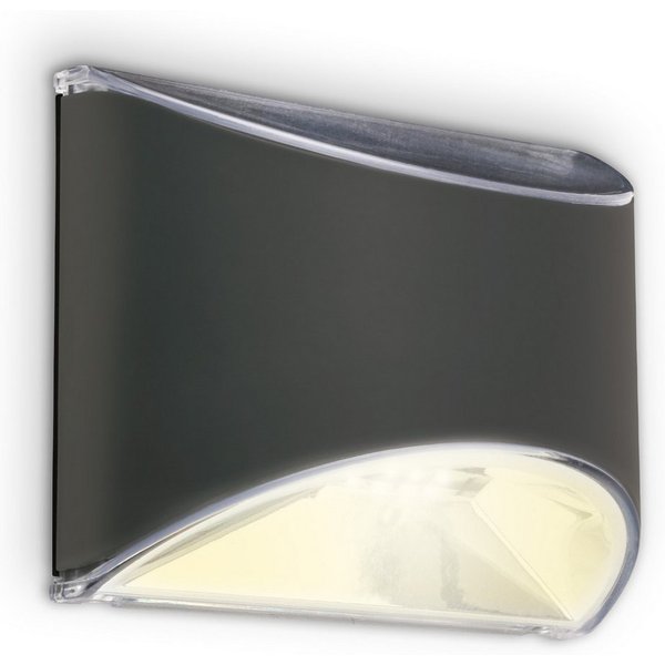 Briloner Leuchten LED Wandleuchte LED Wand-Solarleuchte, anthrazit, 4xLED, Abschaltautomatik, Ein-/Ausschalter, Nachtlichtfunktion, Tageslichtsensor, LED fest i