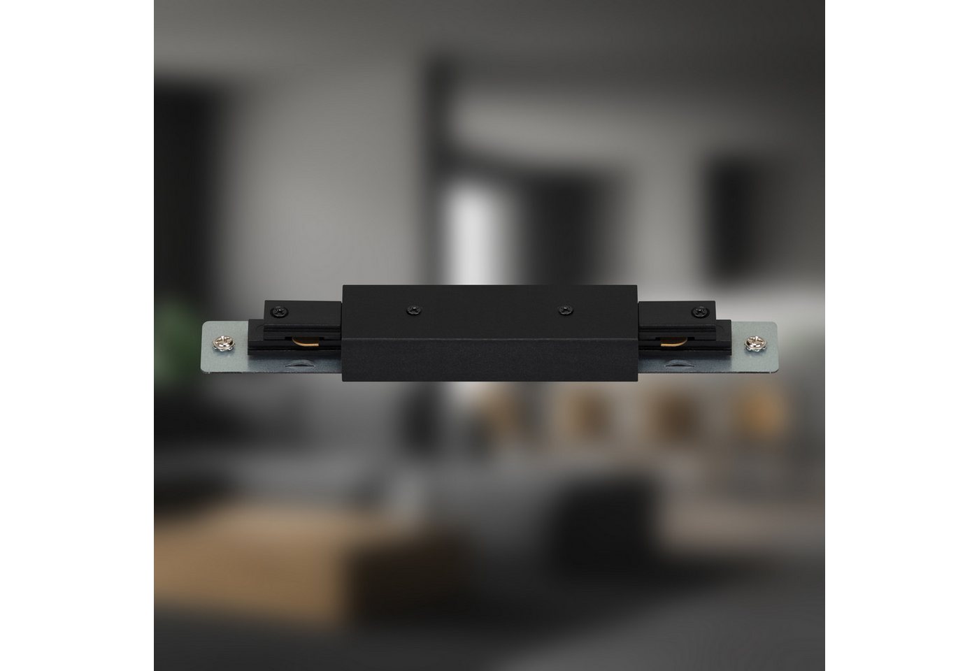 Briloner Leuchten Schienensystem-Einspeiser RAIL, 20,5 cm, (1-tlg), Einspeisung 20,3 cm Schwarz Schienensystem Rail Wohnzimmer Büro Küche – Bild 3 von 5