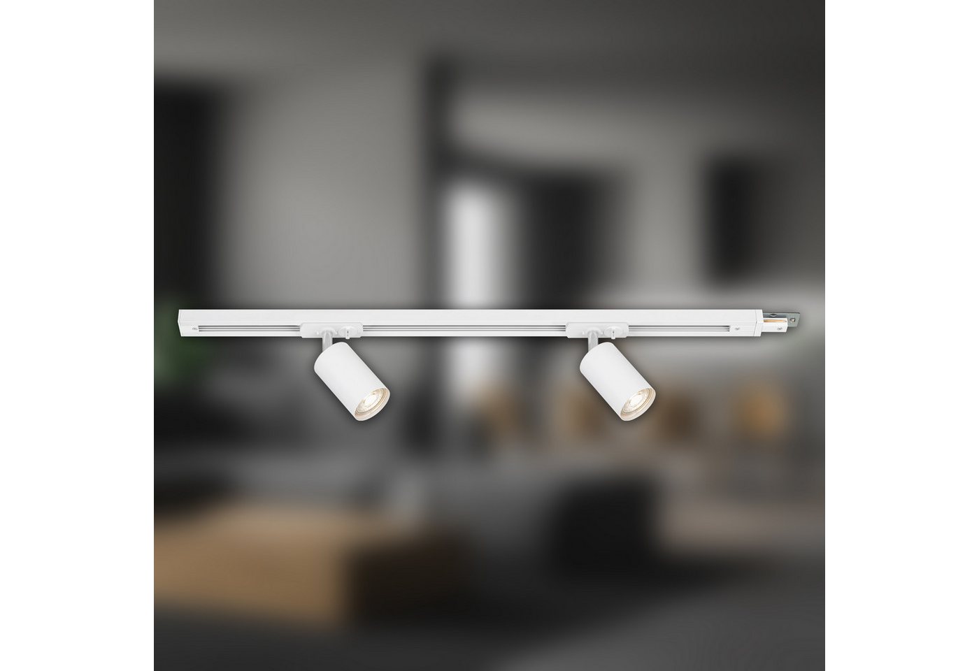 Briloner Leuchten Schienensystem-Sets RAIL, ohne Leuchtmittel, Schienensystem Rail 0,75 m Weiß max. 9W Decke Wohnzimmer Büro Küche – Bild 3 von 5