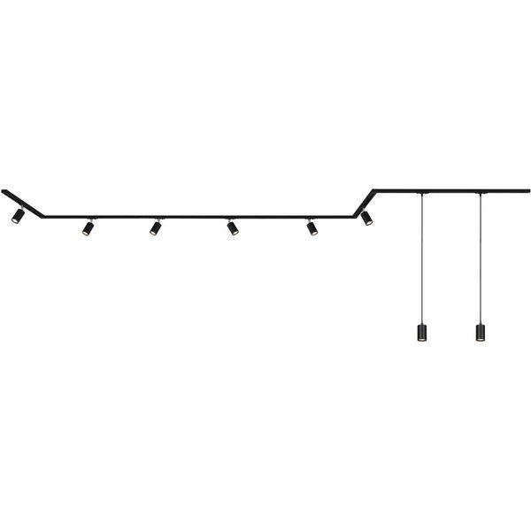 Briloner Leuchten Schienensystem-Sets RAIL, ohne Leuchtmittel, Schienensystem Rail 5,25 m Schwarz max.9W Decke Wohnzimmer Büro Küche