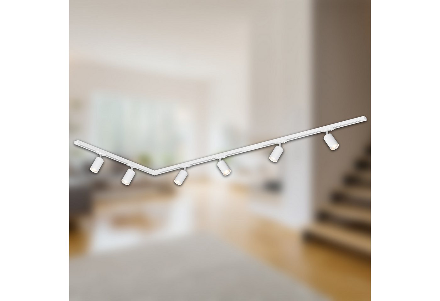 Briloner Leuchten Schienensystem-Sets RAIL, ohne Leuchtmittel, Schienensystem Rail 2,25 m Weiß max. 9W Decke Wohnzimmer Büro Küche – Bild 3 von 5