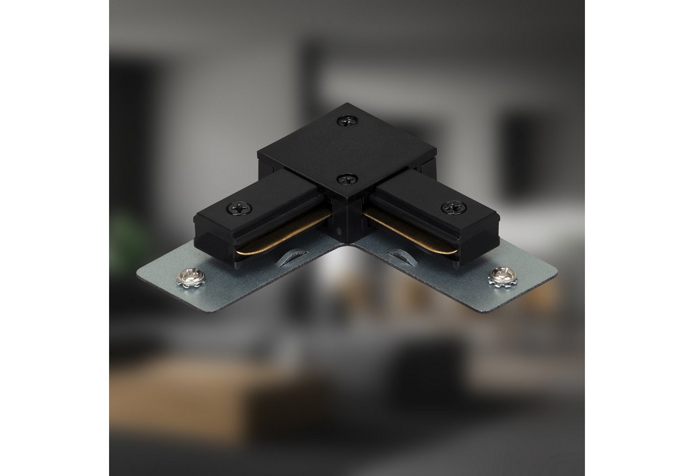 Briloner Leuchten Schienensystem-Verbinder RAIL, 8,6 cm, (1-tlg), Eckverbinder 86 mm Schwarz Schienensystem Rail Wohnzimmer Büro Küche – Bild 2 von 5