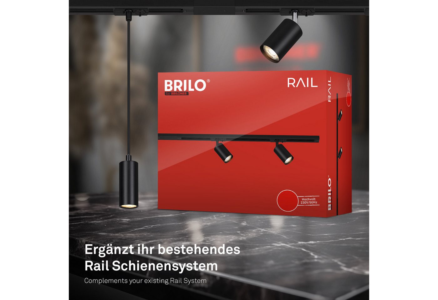 Briloner Leuchten Schienensystem-Verbinder RAIL, 8,6 cm, (1-tlg), Eckverbinder 86 mm Schwarz Schienensystem Rail Wohnzimmer Büro Küche – Bild 4 von 5