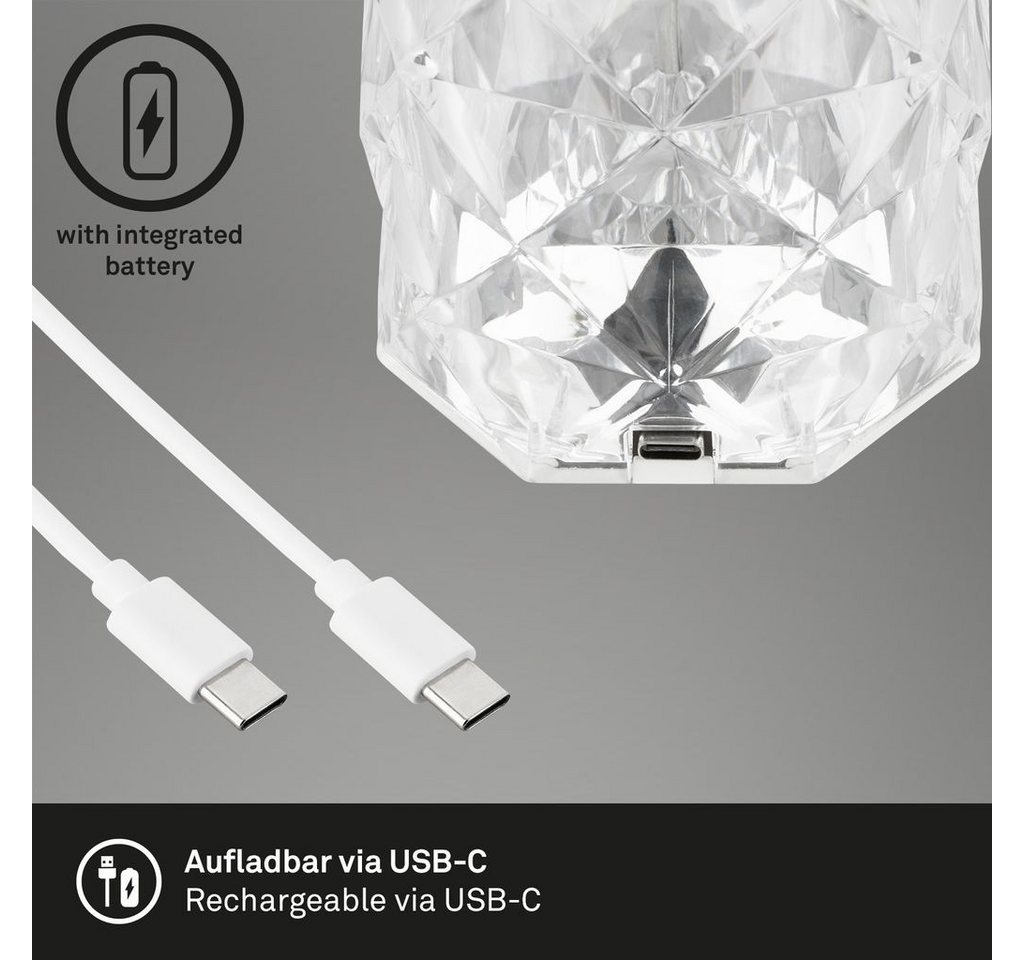 Briloner Leuchten Tischleuchte 7463010, Dimmfunktion, LED fest integriert, 2700K - Extra-Warmweiß – Bild 3 von 5