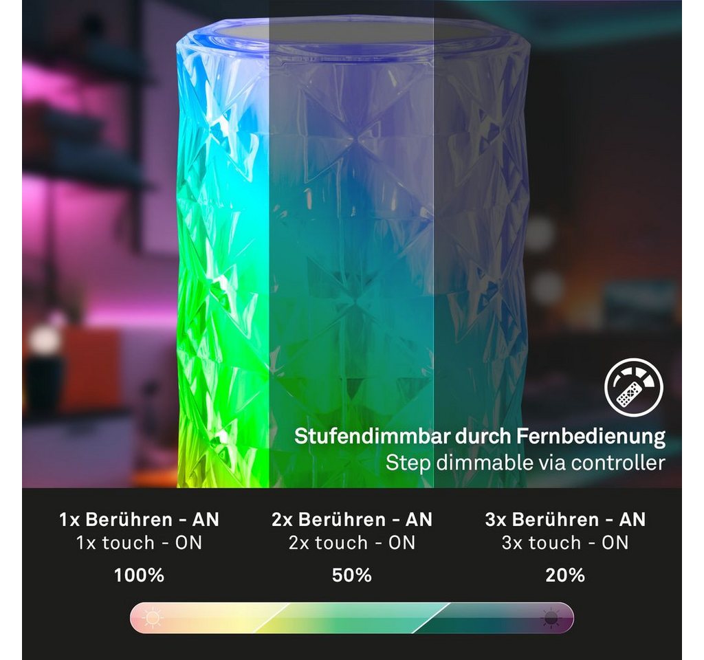 Briloner Leuchten Tischleuchte 7463010, Dimmfunktion, LED fest integriert, 2700K - Extra-Warmweiß – Bild 5 von 5