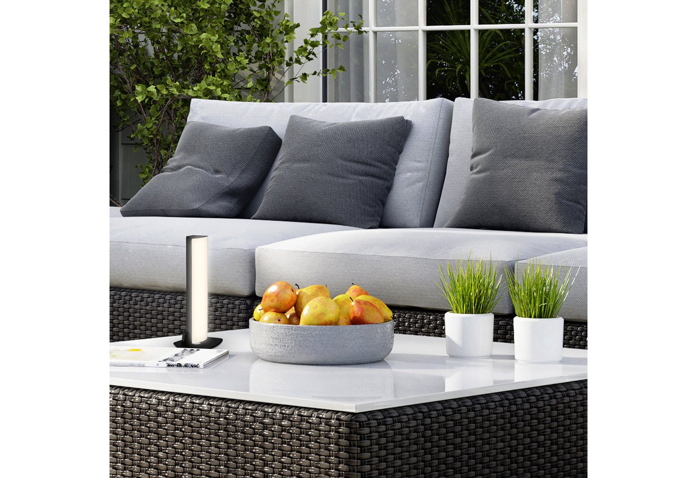 Briloner Leuchten Wandleuchte ZADAR, Dimmfunktion, LED fest integriert, Warmweiß, 14,5 x 30 cm, Indoor/Outdoor, Balkon, Wohnzimmer, Schlafzimmer – Bild 2 von 5