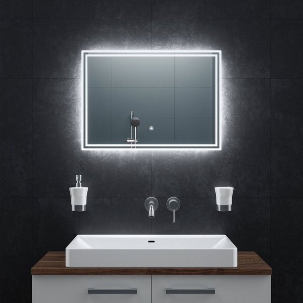 Bringer Badspiegel BRS107, Badezimmerspiegel mit Anti-Beschlag und Speicherfunktion