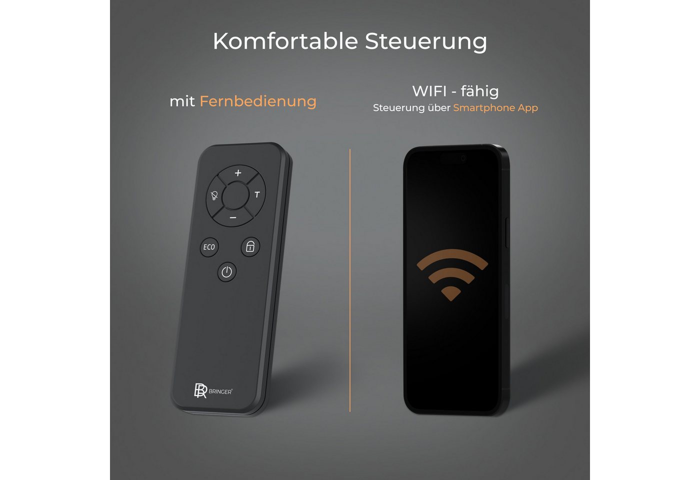 Bringer Infrarotheizung, 750 Watt Elektroheizung, mit Smart Thermostat, WiFI & App, bis 15m² – Bild 4 von 5