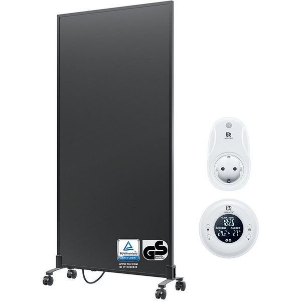 Bringer Infrarotheizung Standgerät, 300-1200 Watt, inkl. Standfüße, 5 Jahre Garantie, TÜV, schwarz