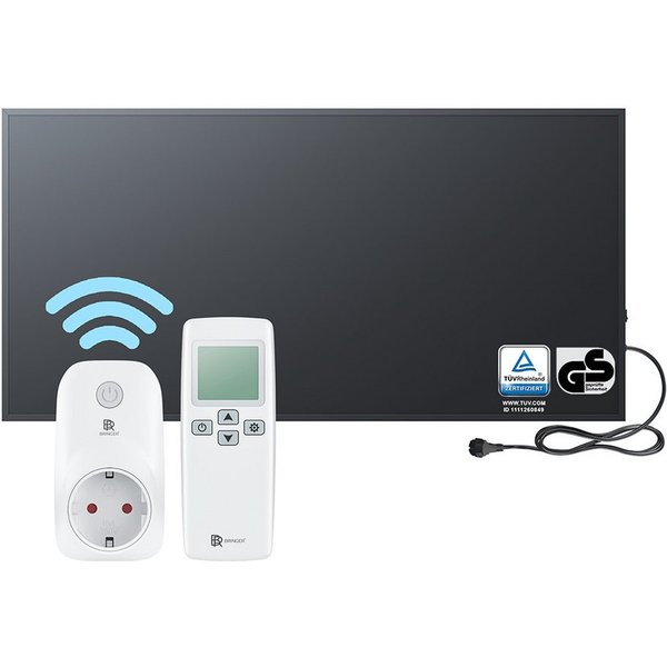 Bringer Infrarotheizung Wandheizung, 300-1200 Watt mit Thermostat Elektroheizung Schwarz