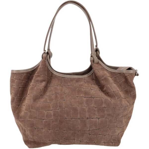 BRISE TASCHE Shopper Geräumiger Echtleder-Shopper mit Schulterriemen und 3 Fächern, Echtleder, Reißverschlussfächer, abnehmbarer Schulterriemen