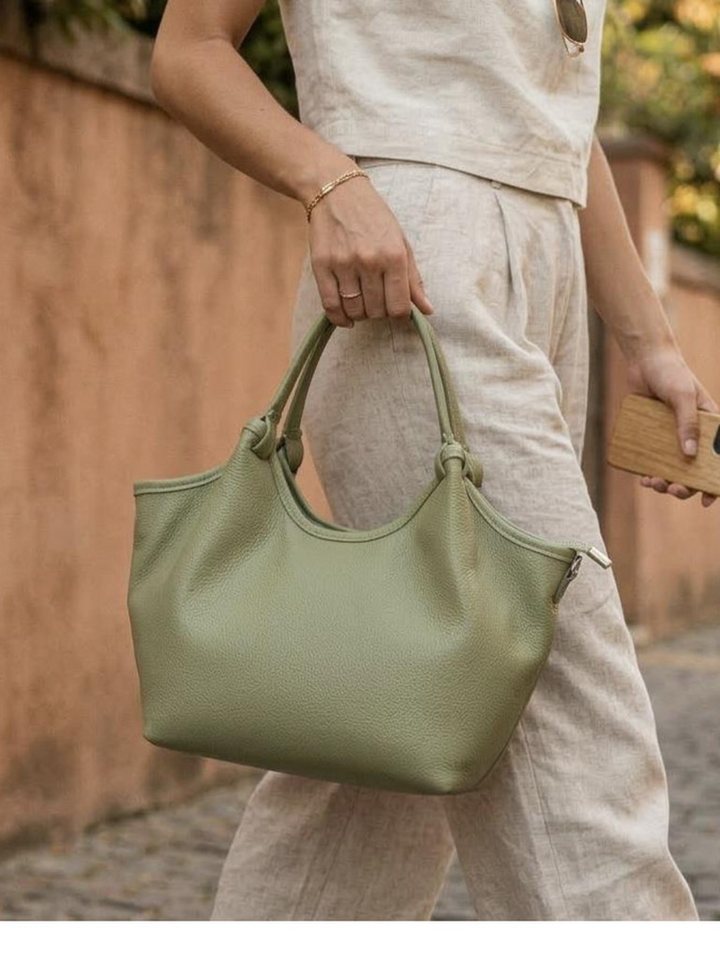 BRISE TASCHE Shopper Geräumiger Echtleder-Shopper mit Schulterriemen und 3 Fächern, Echtleder, Reißverschlussfächer, abnehmbarer Schulterriemen – Bild 2 von 5