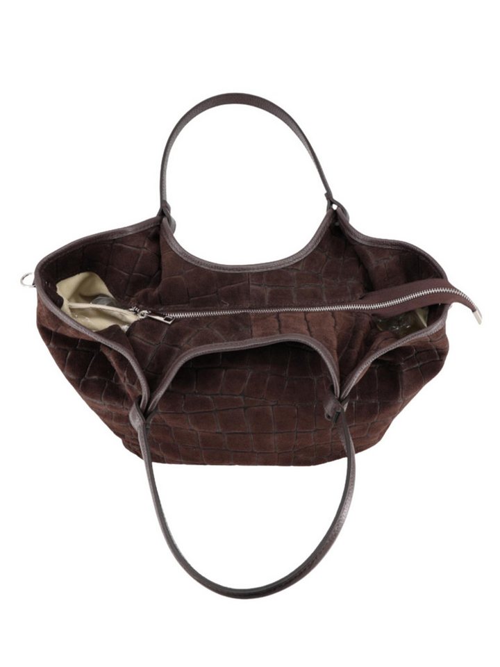 BRISE TASCHE Shopper Geräumiger Echtleder-Shopper mit Schulterriemen und 3 Fächern, Echtleder, Reißverschlussfächer, abnehmbarer Schulterriemen – Bild 3 von 4