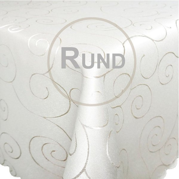 Bronze Tischdecke ORAMENTE Tischdecke Offwhite Creme Rund 135 cm bügelfrei, strapazierfähig, bügelfrei