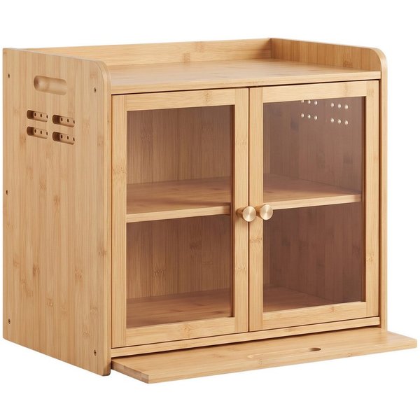 AdelDream Brotkasten AdelDream Bambus Küchen Organizer mit Brotschrank, Schneidebrett