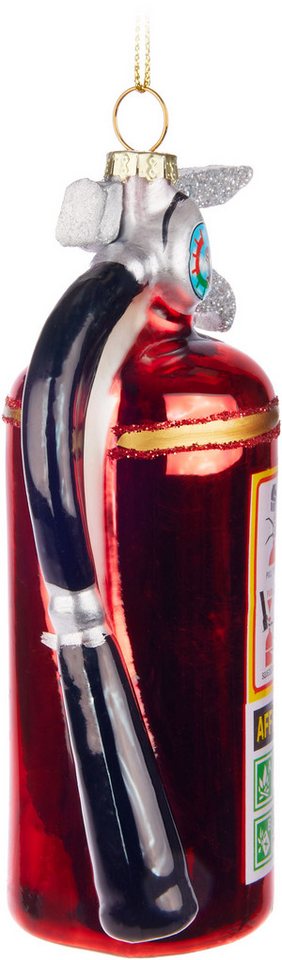 BRUBAKER Christbaumschmuck Handbemalte Weihnachtskugel Feuerwehr, Weihnachtsdekoration aus Glas, mundgeblasenes Unikat - 10 cm – Bild 3 von 5