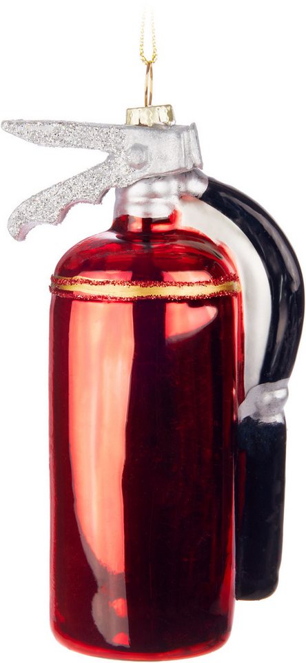 BRUBAKER Christbaumschmuck Handbemalte Weihnachtskugel Feuerwehr, Weihnachtsdekoration aus Glas, mundgeblasenes Unikat - 10 cm – Bild 4 von 5