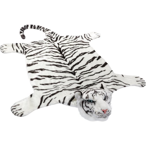 BRUBAKER Fellteppich Tigerfell Bettvorleger, Motivform, Höhe: 260 mm, flauschiger Kaminvorleger Teppich, Tiger Kuscheldecke 130 x 120 cm