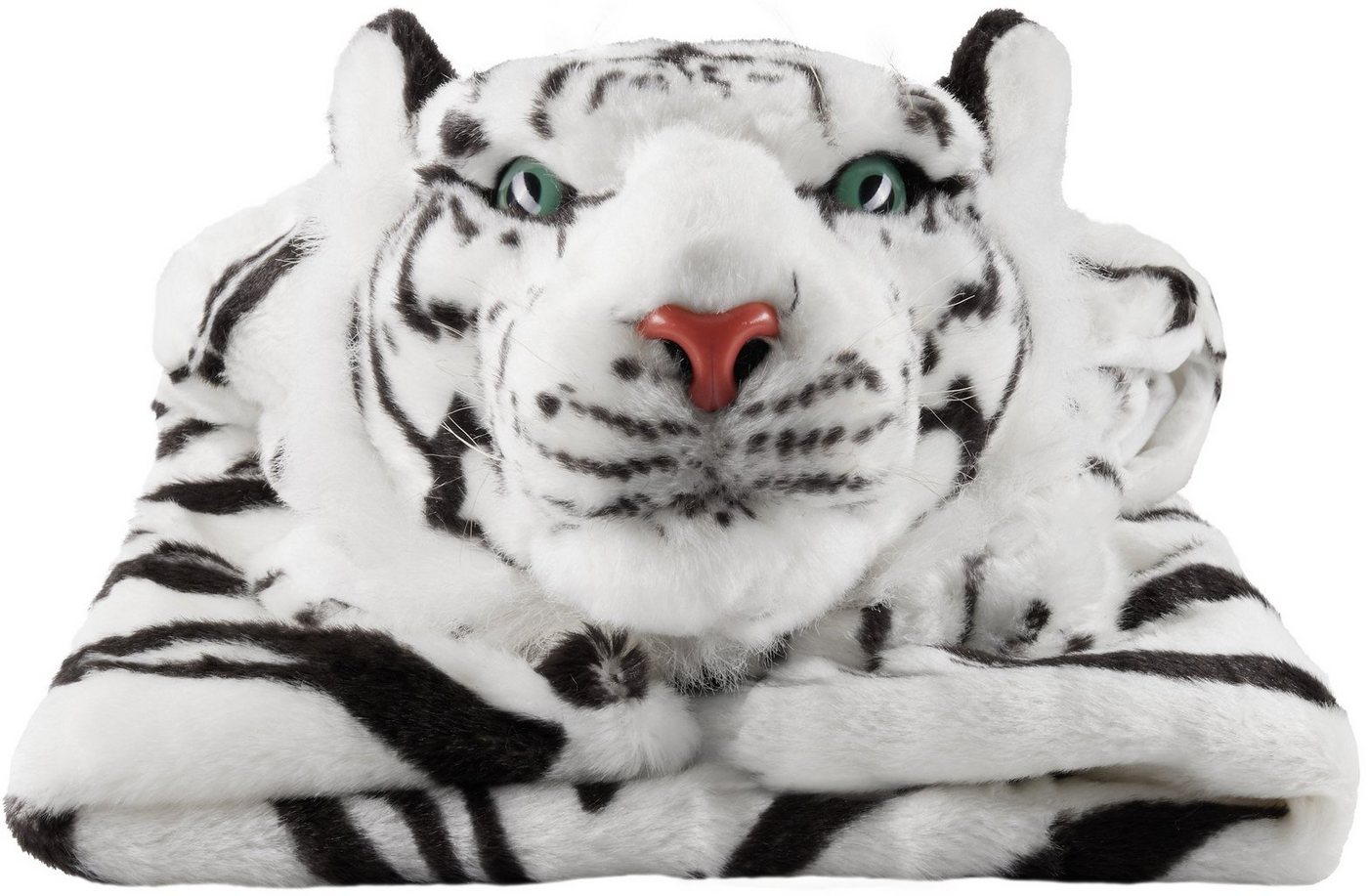 BRUBAKER Fellteppich Tigerfell Bettvorleger, Motivform, Höhe: 260 mm, flauschiger Kaminvorleger Teppich, Tiger Kuscheldecke 130 x 120 cm – Bild 3 von 5