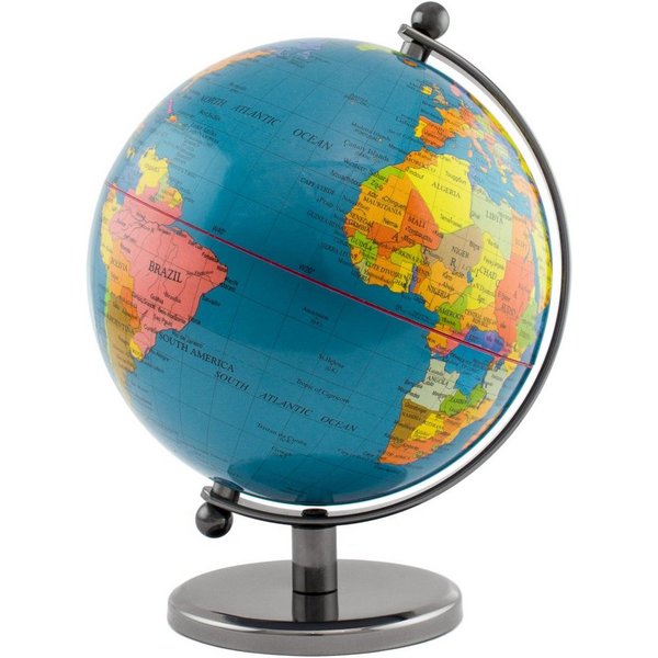 BRUBAKER Globus Designer Weltkugel, 19 cm groß, (1-tlg), stilvolle Erdkugel aus Acryl und Edelstahl, Globus Deko Kugel, Büro