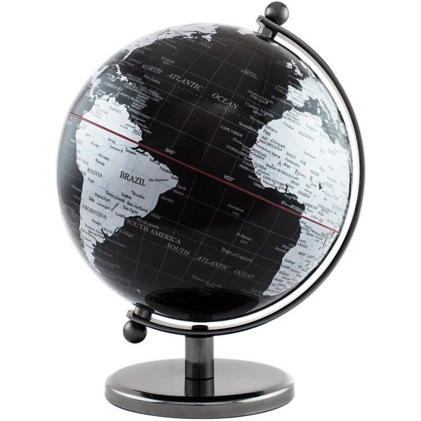 BRUBAKER Globus Designer Weltkugel, 19 cm groß, (1-tlg), stilvolle Erdkugel aus Acryl und Edelstahl, Globus Deko Kugel, Büro