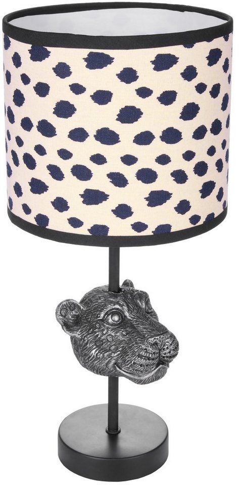 BRUBAKER Nachttischlampe Tischleuchte Leopard, Tischlampe, ohne Leuchtmittel, Motiv Lampe mit massiven Fuß aus Polyresin, Höhe 40 cm – Bild 2 von 5