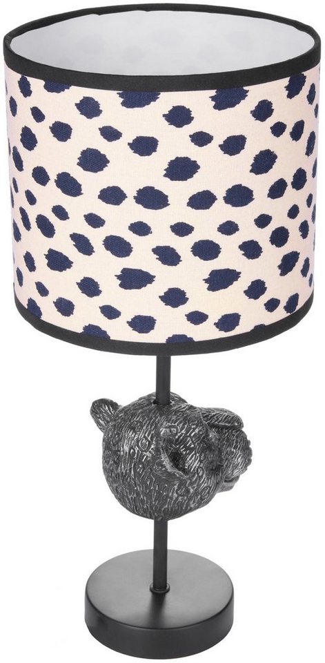 BRUBAKER Nachttischlampe Tischleuchte Leopard, Tischlampe, ohne Leuchtmittel, Motiv Lampe mit massiven Fuß aus Polyresin, Höhe 40 cm – Bild 5 von 5