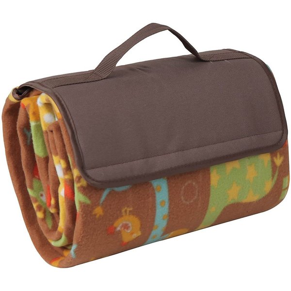 Picknickdecke Picknick Fleecedecke 150 x 135 cm mit wasserfester PEVA Unterseite, BRUBAKER, Große Stranddecke bunt für Wandern, See, Strand