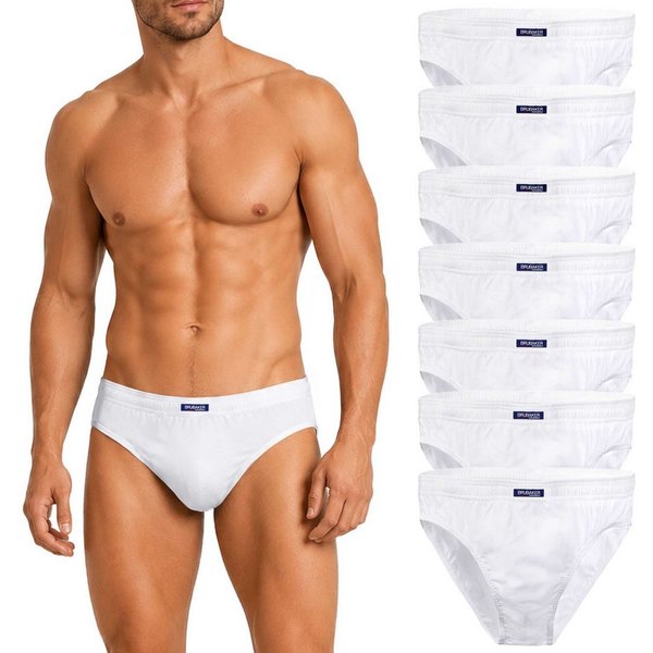 BRUBAKER Slip Herren Unterhose aus Baumwolle (Spar-Pack, 7-St., 7er-Pack) Großpackung Männer Unterwäsche, sehr bequeme Passform