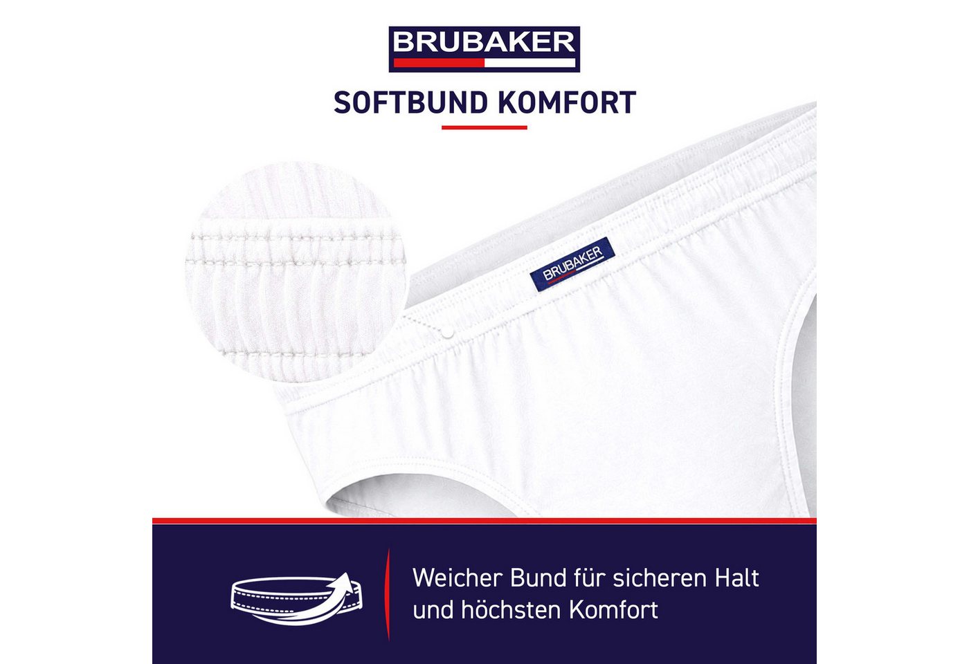 BRUBAKER Slip Herren Unterhose aus Baumwolle (Spar-Pack, 7-St., 7er-Pack) Großpackung Männer Unterwäsche, sehr bequeme Passform – Bild 4 von 5