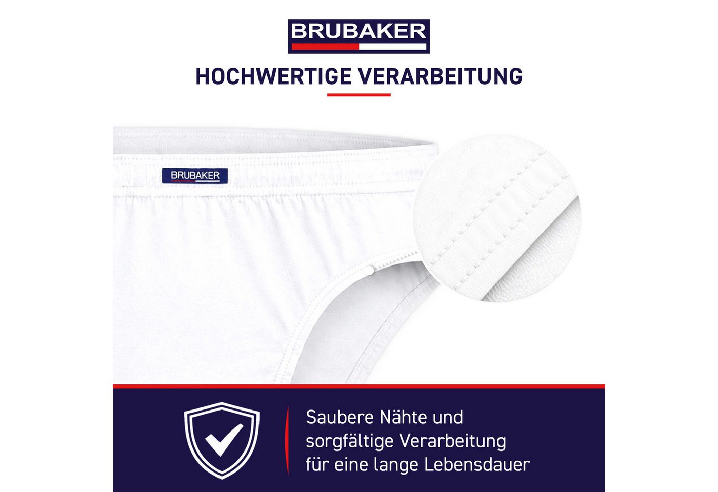 BRUBAKER Slip Herren Unterhose aus Baumwolle (Spar-Pack, 7-St., 7er-Pack) Großpackung Männer Unterwäsche, sehr bequeme Passform – Bild 5 von 5