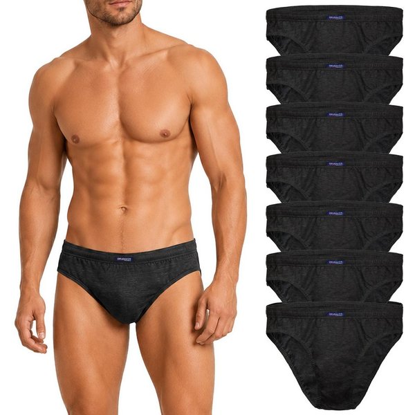 BRUBAKER Slip Herren Unterhose aus Baumwolle (Spar-Pack, 7-St., 7er-Pack) Großpackung Männer Unterwäsche, sehr bequeme Passform