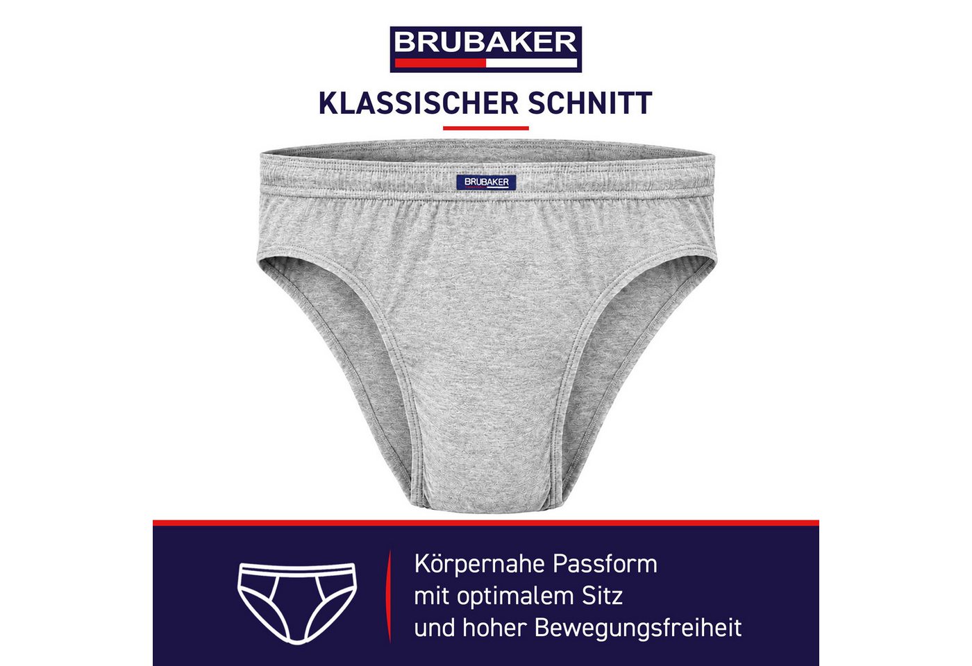 BRUBAKER Slip Herren Unterhose aus Baumwolle (Spar-Pack, 7-St., 7er-Pack) Großpackung Männer Unterwäsche, sehr bequeme Passform – Bild 3 von 5