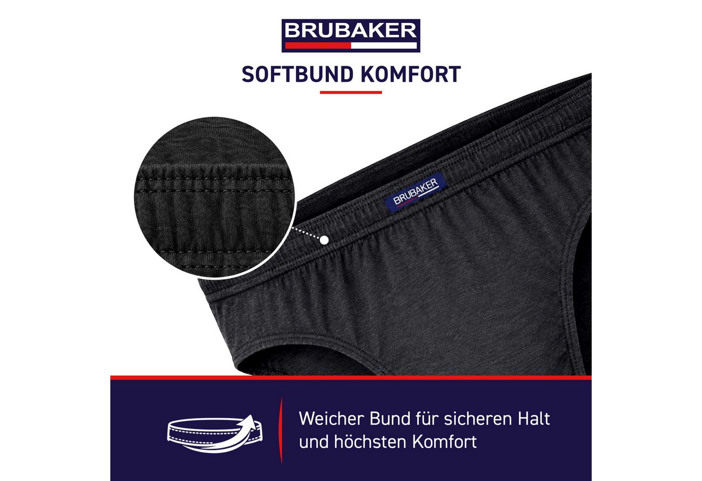 BRUBAKER Slip Herren Unterhose aus Baumwolle (Spar-Pack, 7-St., 7er-Pack) Großpackung Männer Unterwäsche, sehr bequeme Passform – Bild 4 von 5