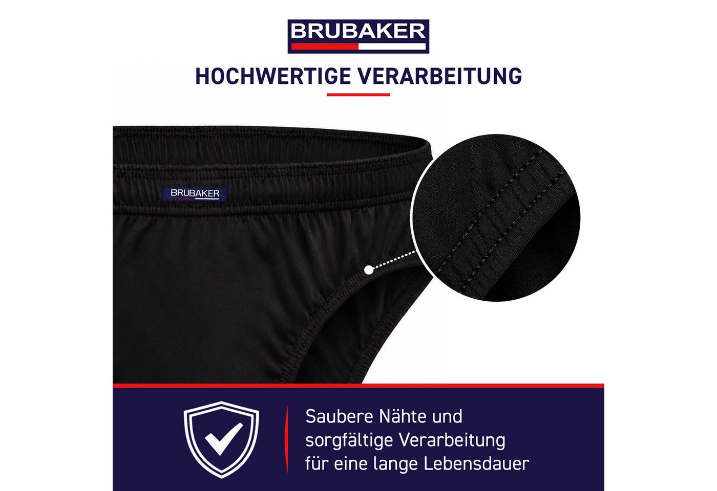 BRUBAKER Slip Herren Unterhose aus Baumwolle (Spar-Pack, 7-St., 7er-Pack) Großpackung Männer Unterwäsche, sehr bequeme Passform – Bild 5 von 5