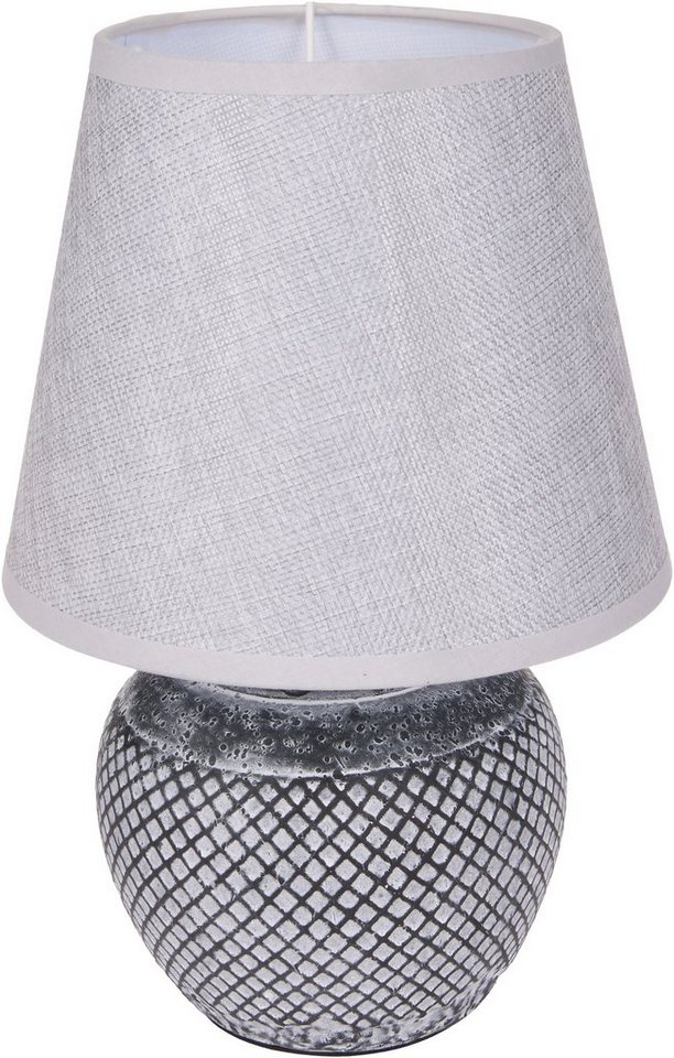 BRUBAKER Tischleuchte Nachttischlampe Grau, Ohne Leuchtmittel, Keramikfuß - moderne Tischlampe, Antik - Orientalisch – Bild 3 von 5