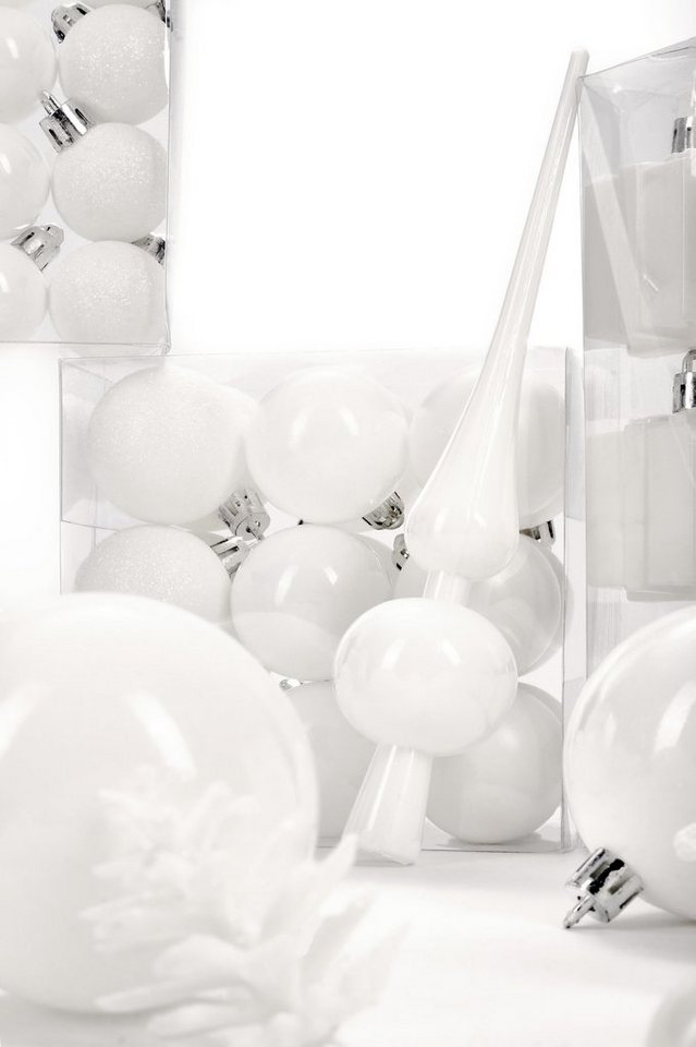 BRUBAKER Weihnachtsbaumkugel 101-teiliges Weihnachtskugel-Set mit Baumspitze, Christbaumschmuck aus Kunststoff, Weihnachtsdekoration edel und robust – Bild 4 von 5