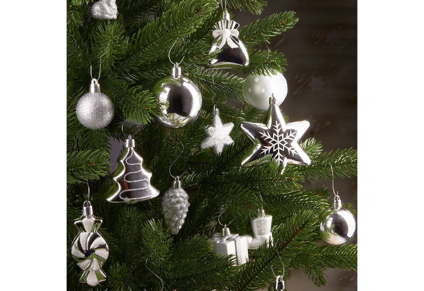 BRUBAKER Weihnachtsbaumkugel 77-teiliges Weihnachtskugel-Set, Christbaumschmuck aus Kunststoff, Weihnachtsdekoration Baumkugeln – Bild 5 von 5