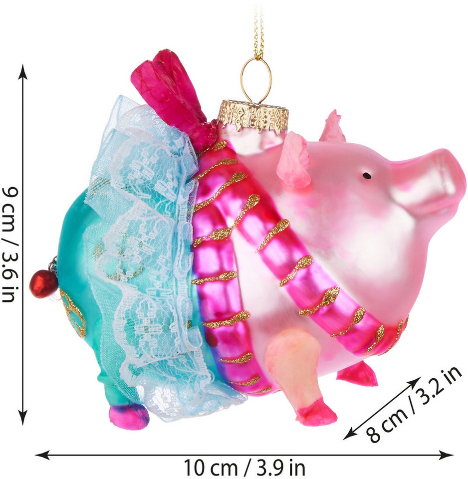 BRUBAKER Weihnachtsbaumkugel Lustige Weihnachtskugel aus Glas - Handbemalt & Mundgeblasen (1 St), Christbaumschmuck Figur - Deko Anhänger Baumkugel - Christbaum – Bild 5 von 5