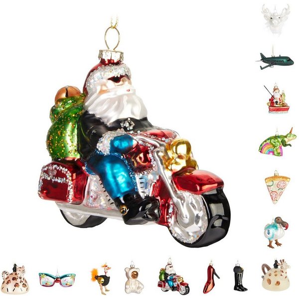BRUBAKER Weihnachtsbaumkugel Lustige Weihnachtskugel aus Glas - Handbemalt und Mundgeblasen Figuren (1 St), Christbaumschmuck Weihnachtsdeko Anhänger - Deko