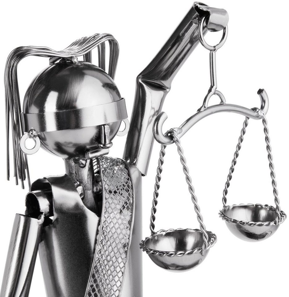 BRUBAKER Weinflaschenhalter Justitia mit Schlange, (inklusive Grußkarte), Metall Skulptur, Wein Geschenk, Flaschenhalter, Weinhalter – Bild 4 von 5