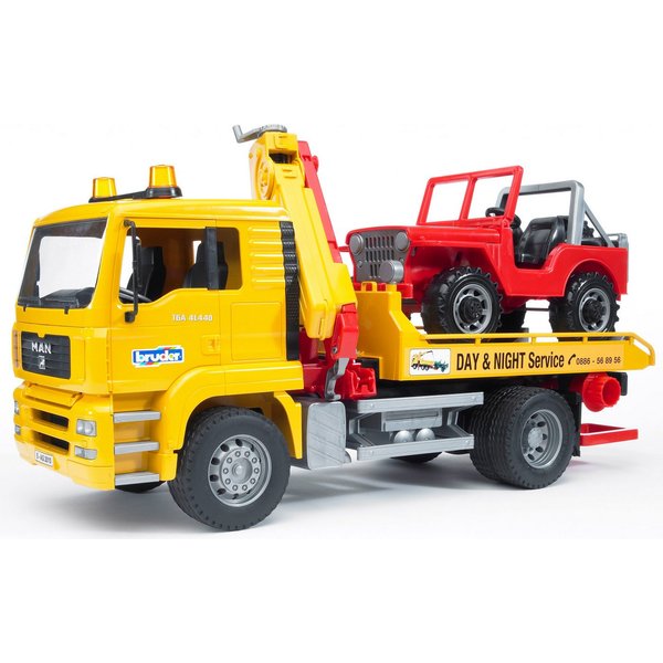 Bruder® Spielzeug-Abschlepper MAN Abschlepp LKW mit Geländewagen 26 cm (02750), Made in Europe