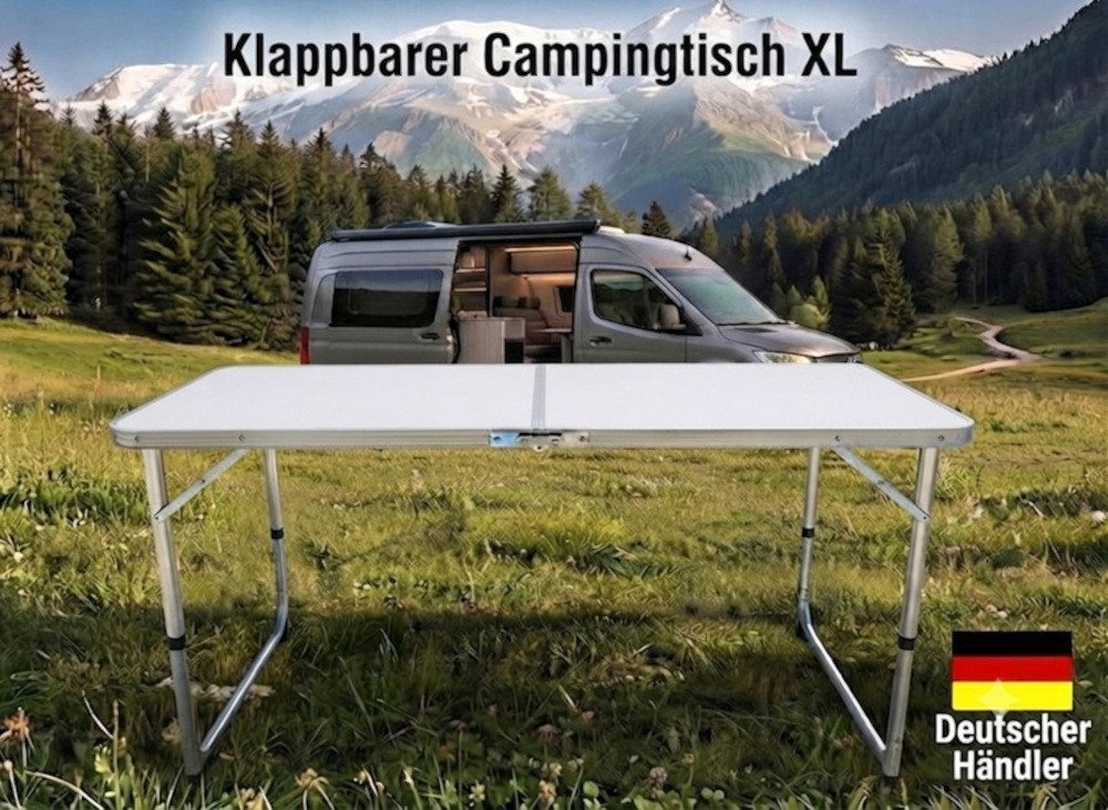 BruKa Klapptisch Campingtisch COMPACT Weiß Klapptisch klappbarer Gartentisch, klappbar Tisch, Mehrzwecktisch, 120 cm – Bild 2 von 5
