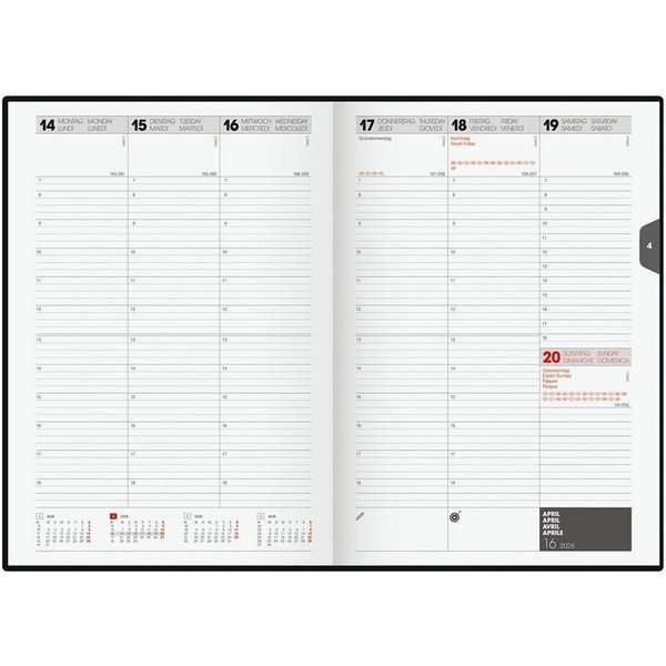 BRUNNEN Buchkalender, für 2027, 2 Seiten = 1 Woche