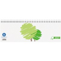 Glocken Tischkalender "Querterminbuch" 2027 aus Recyclingpapier (1 Woche - 2 Seiten)