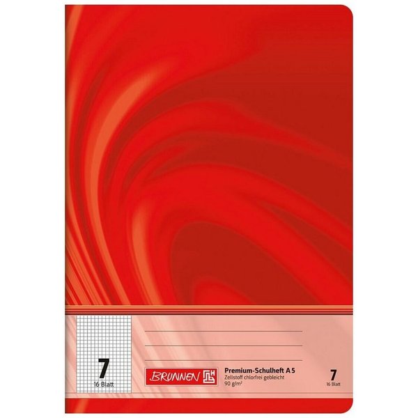 BRUNNEN Schulheft Vivendi, A5, kariert (Lineatur 7), 16 Blatt, ungelocht