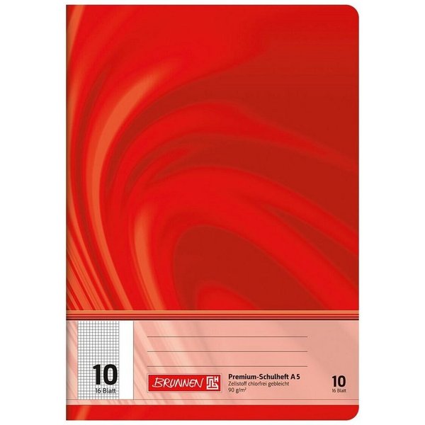BRUNNEN Schulheft Vivendi, A5, lariert (Lineatur 10), mit Außenrand, 16 Blatt, ungelocht