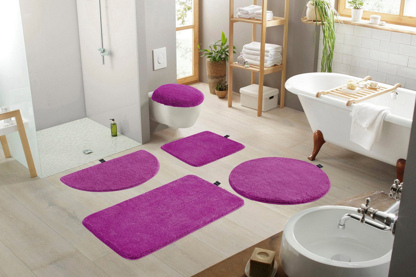 Bruno Banani Badematte Lana, Standard & Premium Qualität, 25 mm oder 30 mm Höhe, rutschhemmend beschichtet, schnell trocknend, strapazierfähig, fußbodenheizungs – Bild 3 von 5